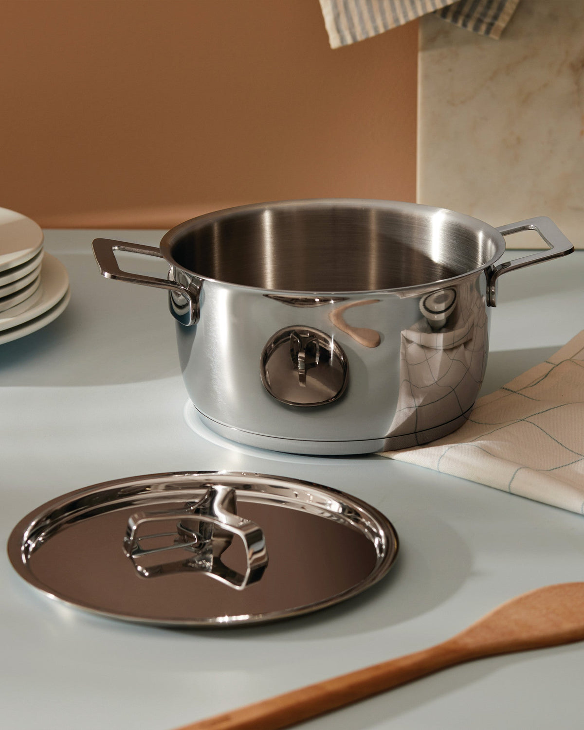 Pots&Pans Casserole With Two Handles Stainless Steel | ALESSI