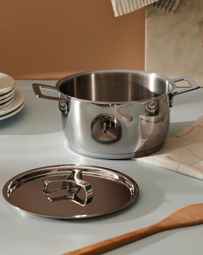Pots&Pans Casserole With Two Handles Stainless Steel | ALESSI