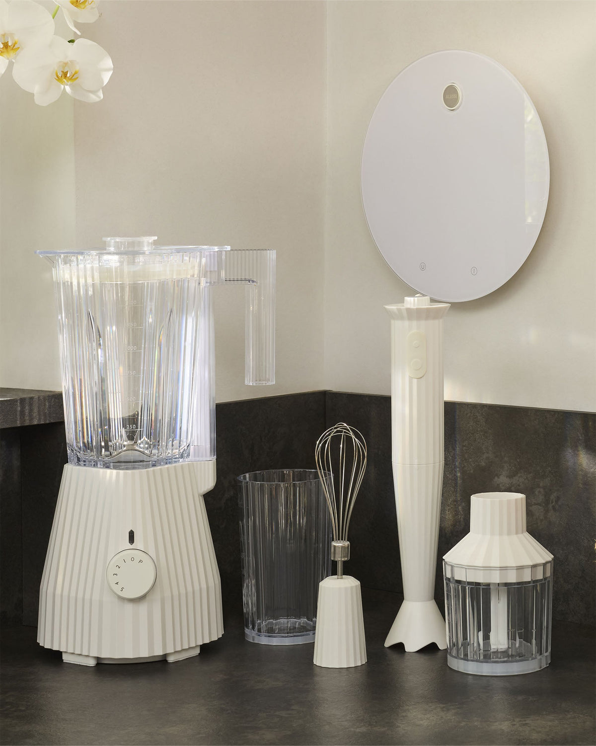 Plissé Hand Blender Set - European Plug By Michele De Lucchi | ALESSI