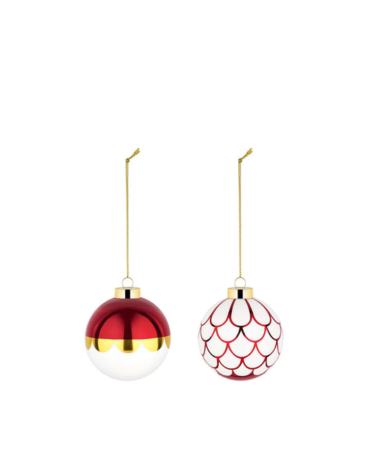 Delight: Set of 2 blown glass Christmas baubles | ALESSI