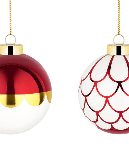 Delight: Set of 2 blown glass Christmas baubles | ALESSI