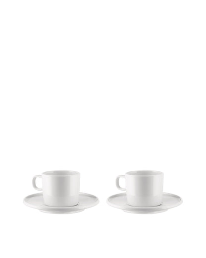 PlateBowlCup: Set of two mocha cups with saucers | ALESSI