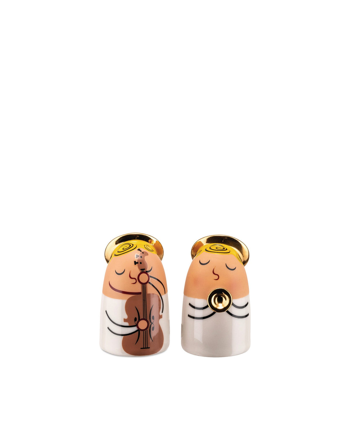 Angels Band Set of 2 Christmas figurines Hand Decorated | ALESSI