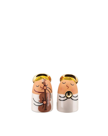 Angels Band Set of 2 Christmas figurines Hand Decorated | ALESSI